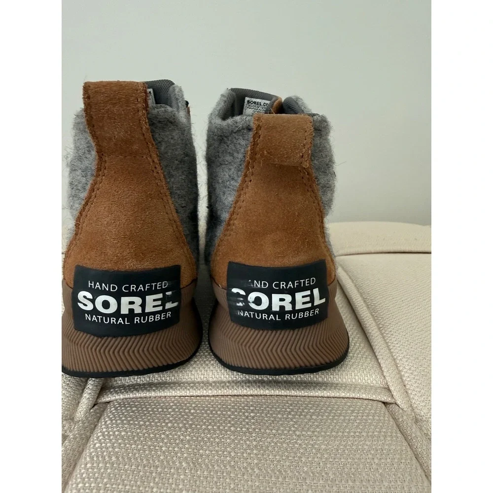 Sorel Kids Out N About Classic Waterproof Duck Boots Grey Brown NY4563-224 Sz 3